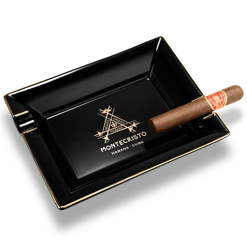 Cigar Ashtray Ceramic Large Diameter 3-Pack Cigarette Slot European Style Living Room Decoration Gift Box Cuban Cigar Ash