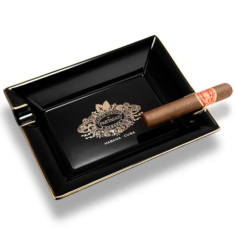 Cigar Ashtray Ceramic Large Diameter 3-Pack Cigarette Slot European Style Living Room Decoration Gift Box Cuban Cigar Ash