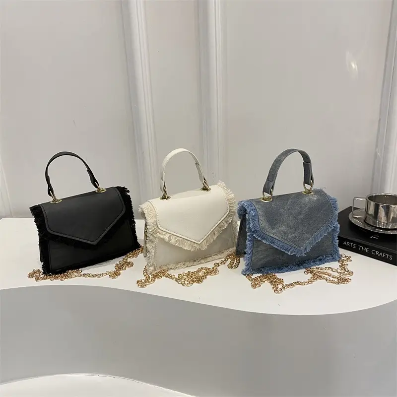 Denim Tassel Satchel Bag 2025 Fashion - Image 7