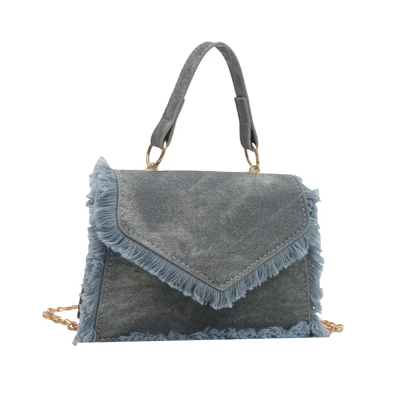 Denim Tassel Satchel Bag 2025 Fashion - Image 8