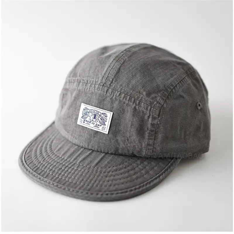 Gray Duckbill Baseball Cap with Patch for Men Women