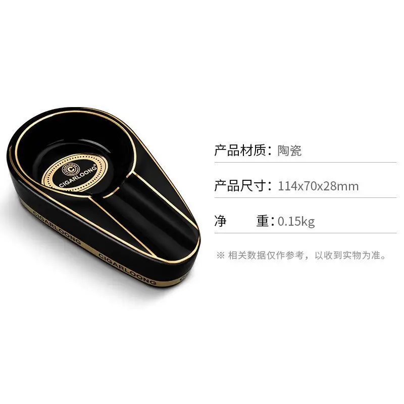 Cigar Ashtray, Large Diameter Cigar Ashtray, Ceramic Ashtray, Creative Single-Person Cigar Ashtray, Smoking Accessories - Image 2