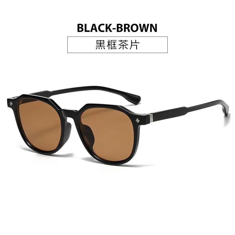 Black Frame Round Sunglasses for Women Men Summer Fashion - Image 9
