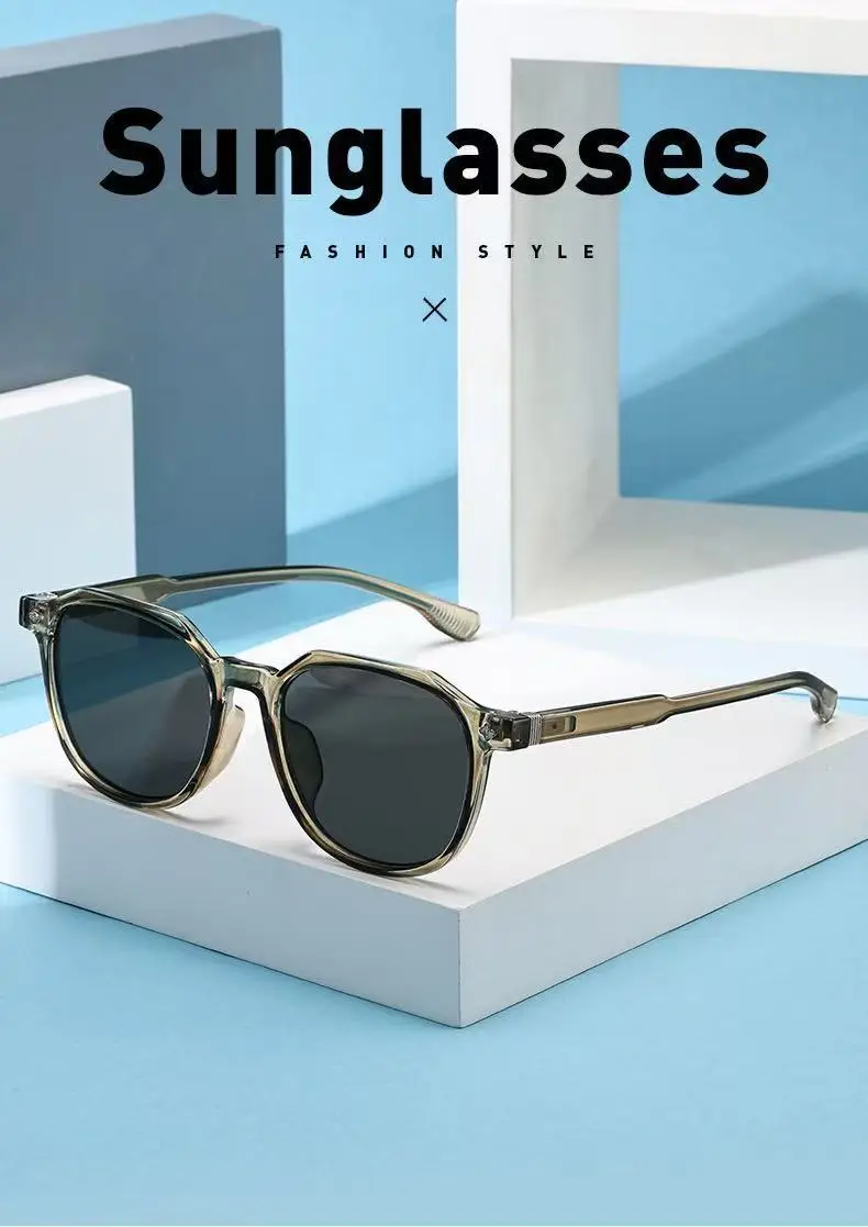 Black Frame Round Sunglasses for Women Men Summer Fashion — feature 1
