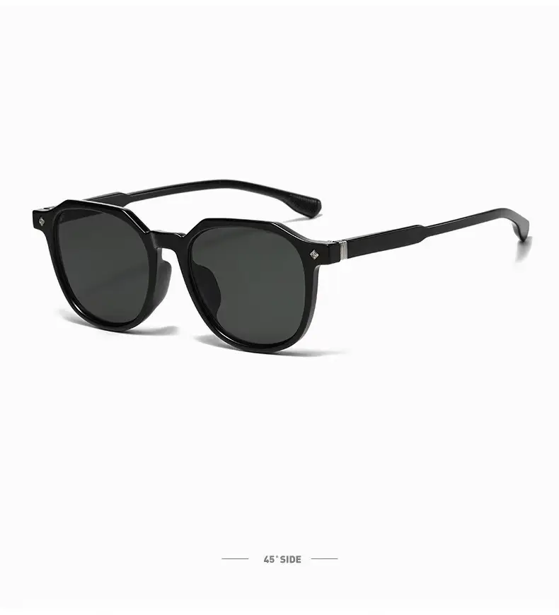Black Frame Round Sunglasses for Women Men Summer Fashion — feature 9