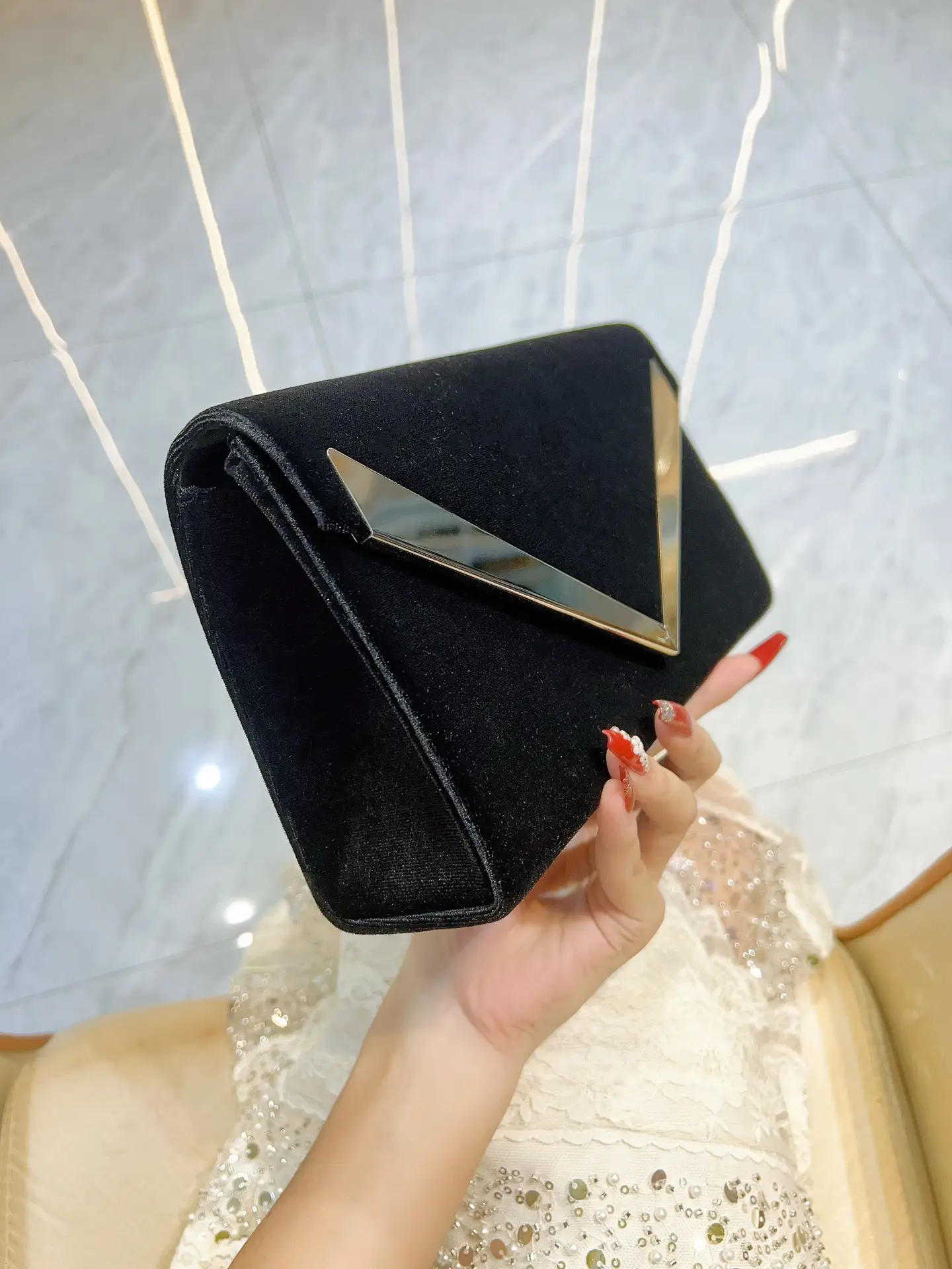 Luxury Velvet Evening Clutch Bag for Women