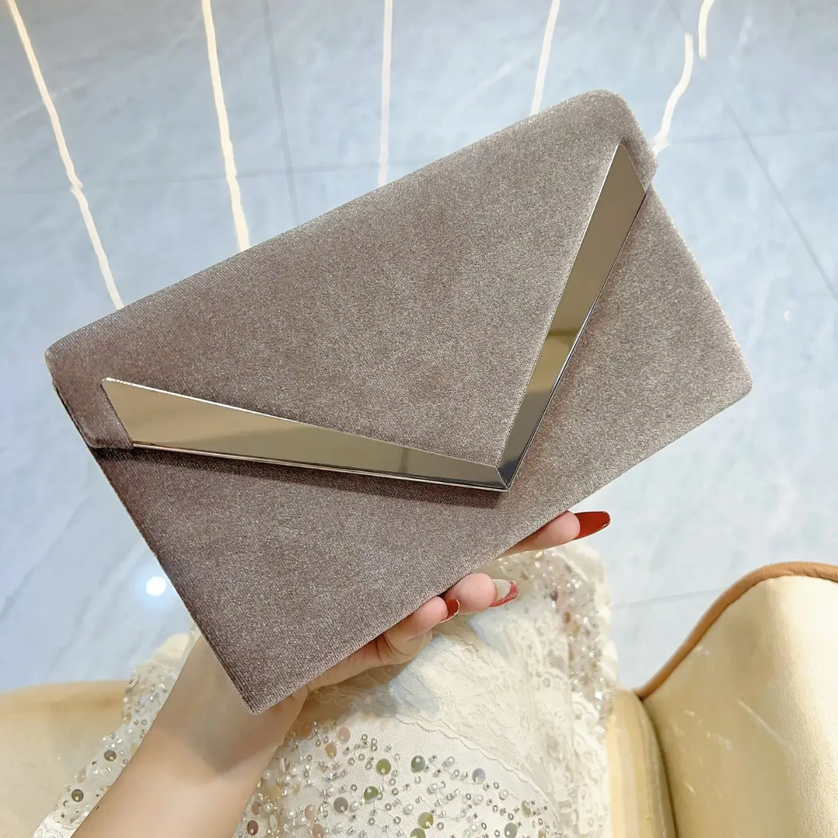 Luxury Velvet Evening Clutch Bag for Women