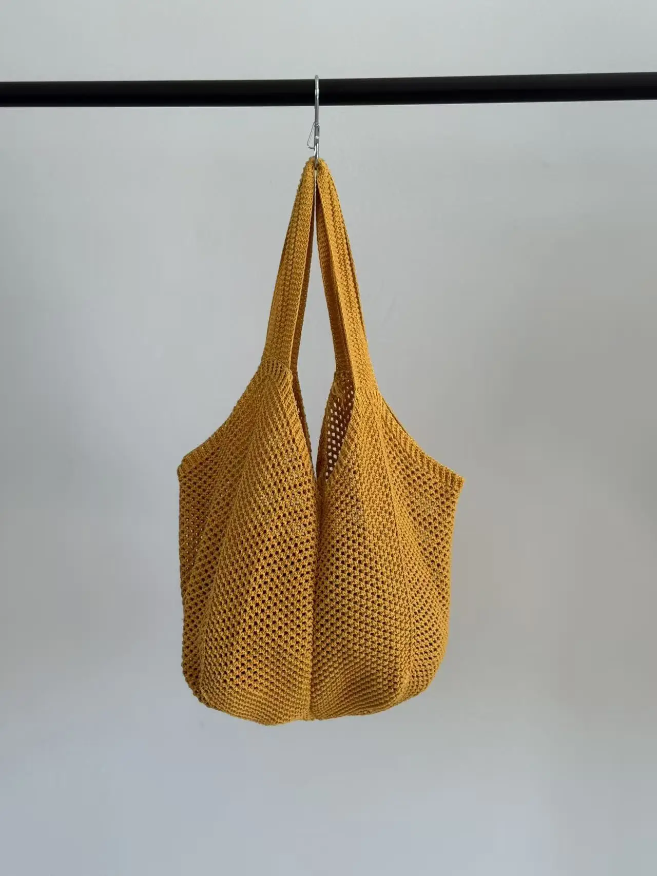 Red Knitted Shoulder Bag with Flower Decor for Women - Image 33