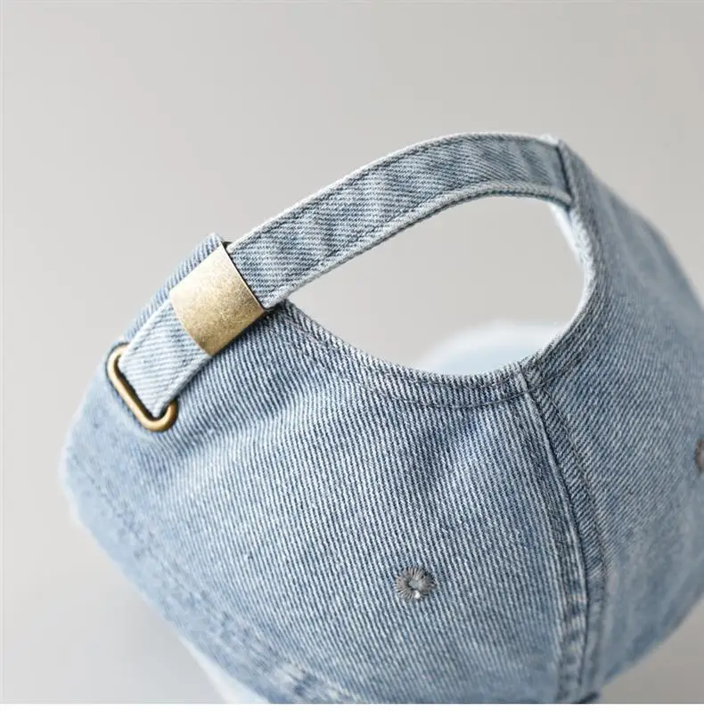 Men's Black Denim Cap with Seagull Embroidery — feature 6