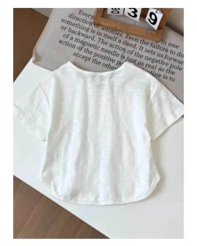 Boys Grey Cotton Round Neck T-Shirt 2025 Summer — feature 19