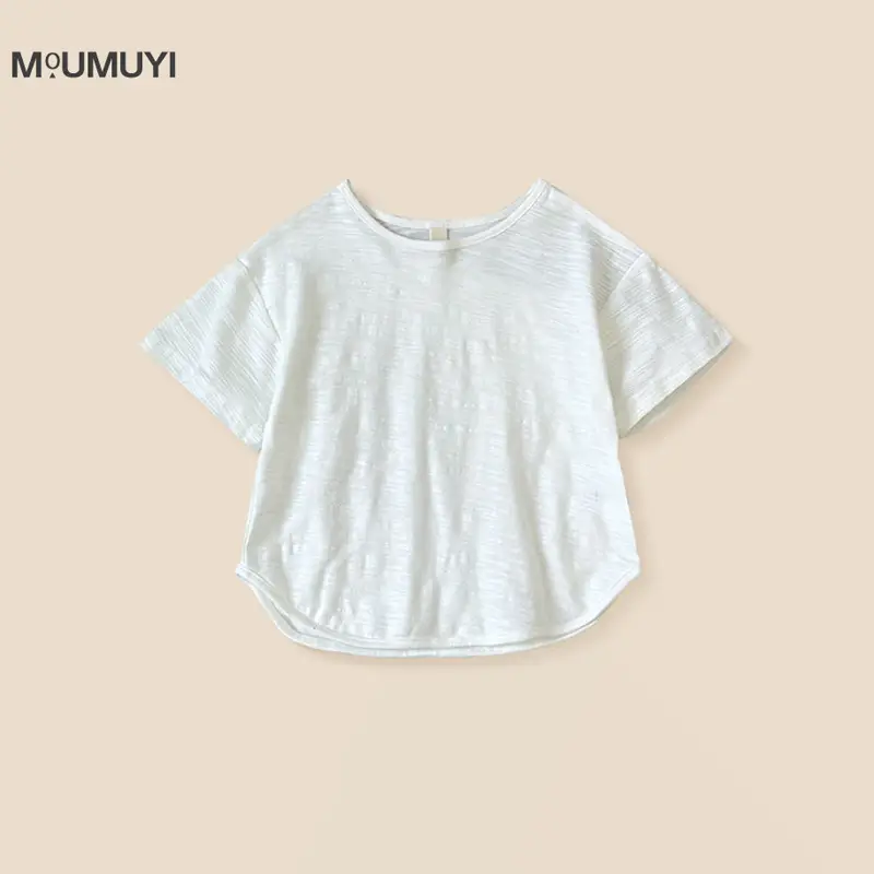 Boys Grey Cotton Round Neck T-Shirt 2025 Summer - Image 2