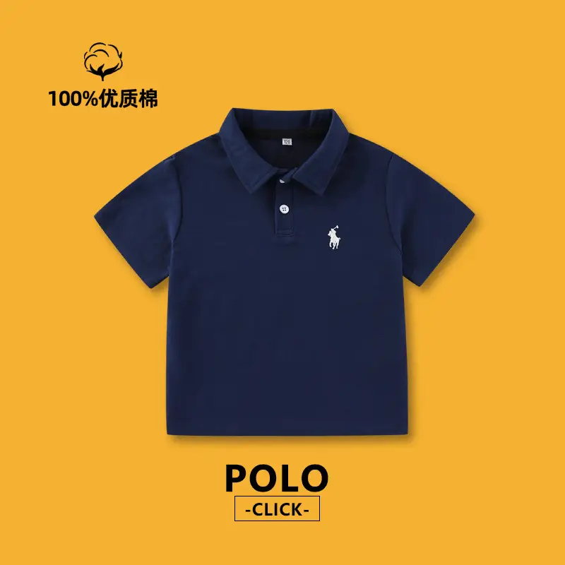 Children's White Polo T-Shirt Short Sleeve Knitted Summer - Image 4