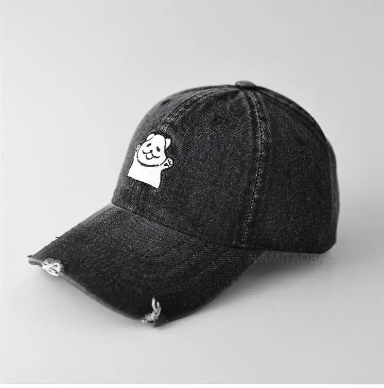 Women Denim Cap with Cute Bear Embroidery — feature 5