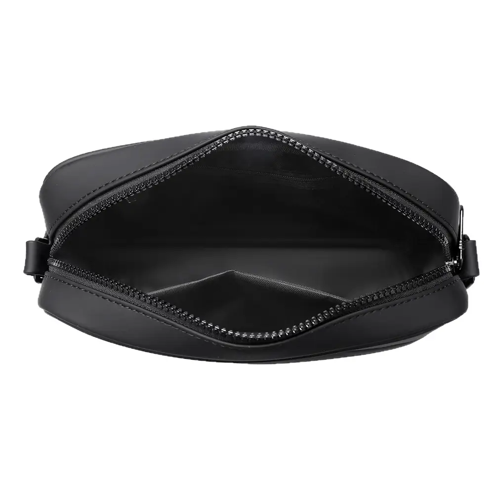 Trendy Men's Crossbody Bags Black Purple Quilted Leather - Image 8