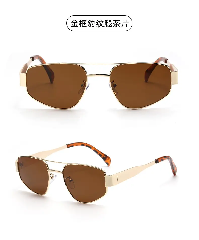 Men's Gold Metal Sunglasses with Brown Tassels β feature 11