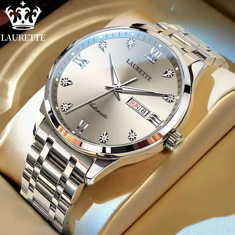Laurit New Diamond Encrusted Men's Quartz Watch Live Broadcast - Image 4