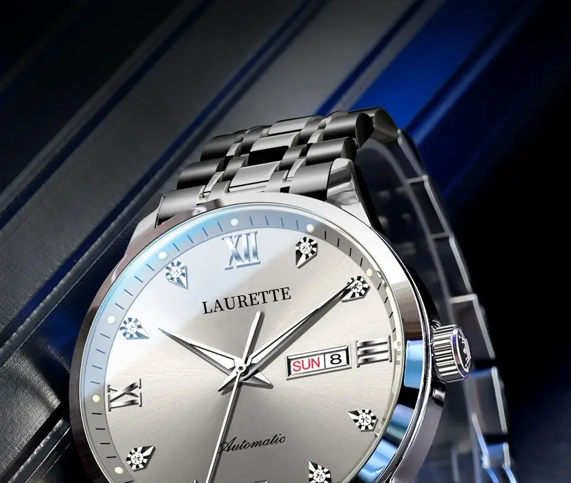 Laurit New Diamond Encrusted Men's Quartz Watch Live Broadcast — feature 2