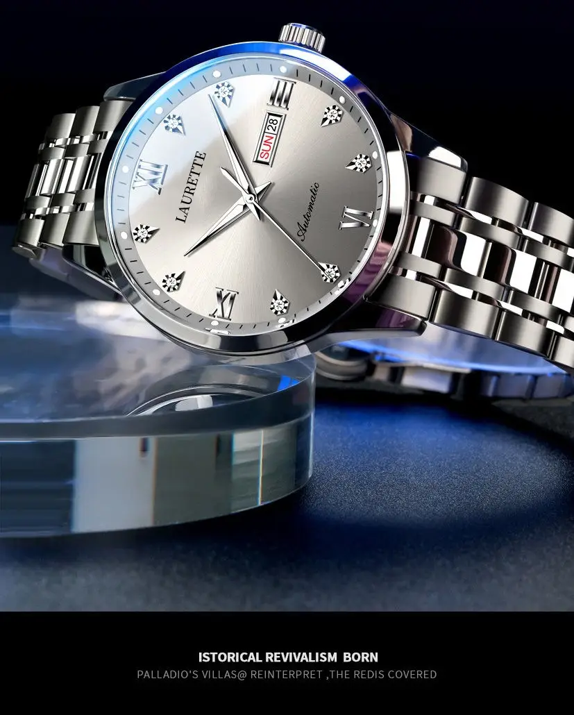 Laurit New Diamond Encrusted Men's Quartz Watch Live Broadcast — feature 7