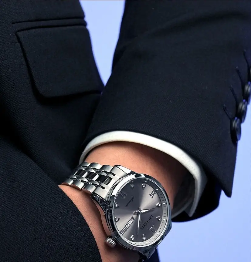 Laurit New Diamond Encrusted Men's Quartz Watch Live Broadcast — feature 8