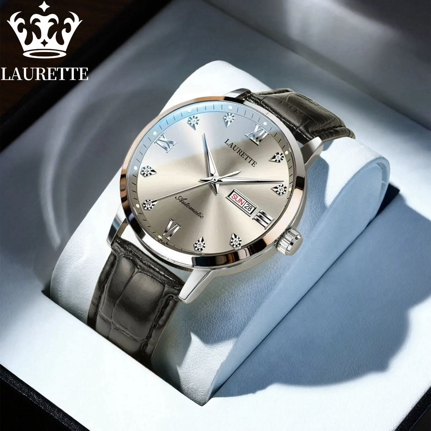Laurit New Diamond Encrusted Men's Quartz Watch Live Broadcast - Image 2