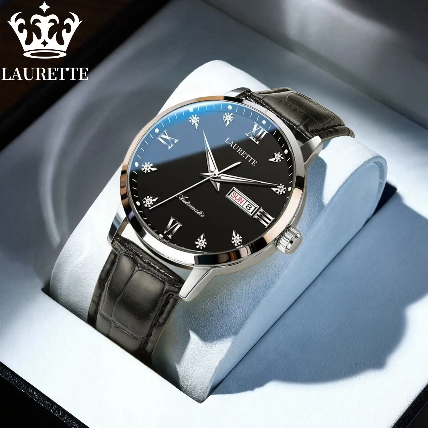 Laurit New Diamond Encrusted Men's Quartz Watch Live Broadcast - Image 3