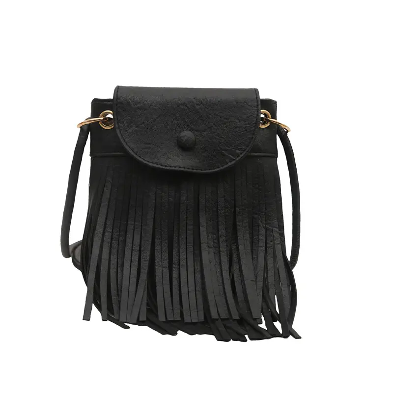 Tassel Crossbody Bag for Women, Brown Fringed Shoulder Crossbody - Image 9