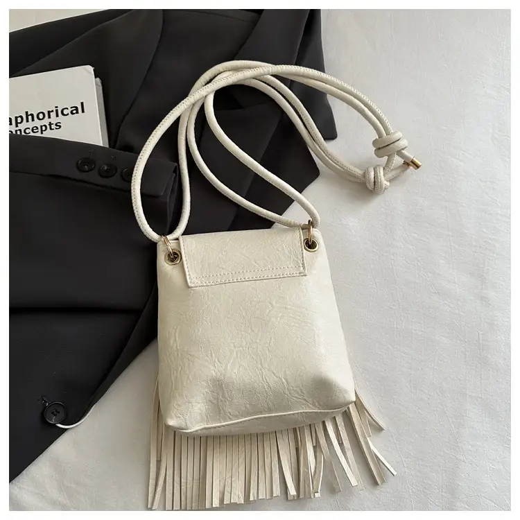 Tassel Crossbody Bag for Women, Brown Fringed Shoulder Crossbody — feature 46