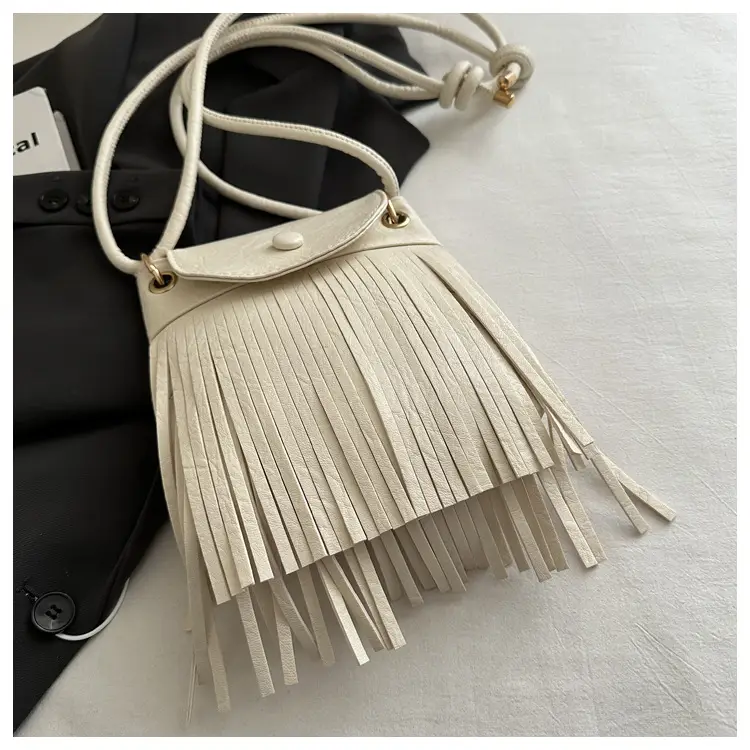 Tassel Crossbody Bag for Women, Brown Fringed Shoulder Crossbody — feature 47