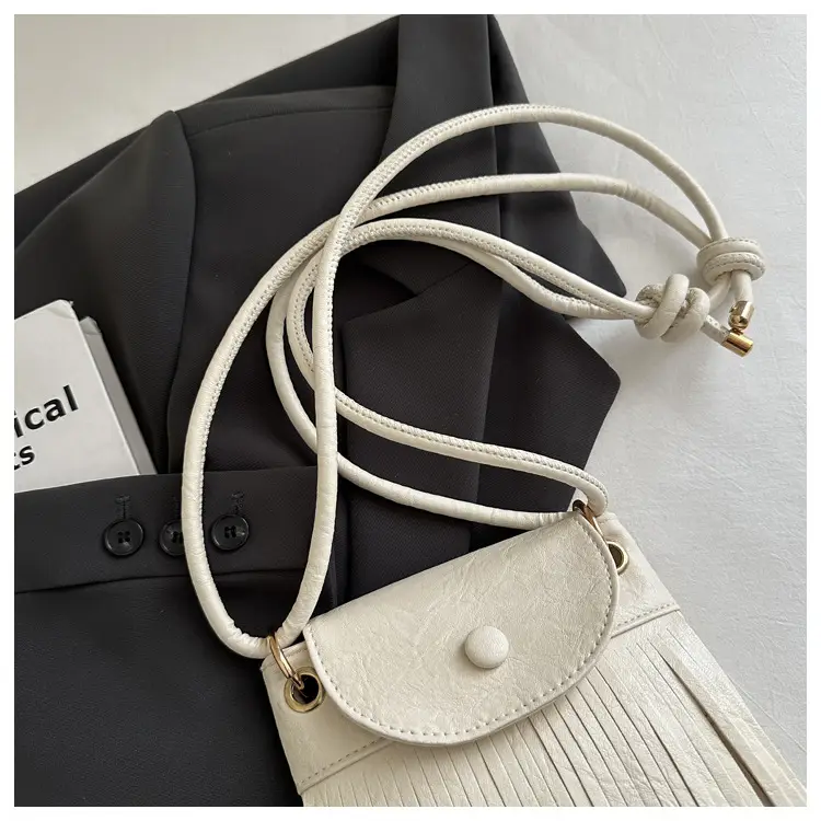 Tassel Crossbody Bag for Women, Brown Fringed Shoulder Crossbody — feature 49