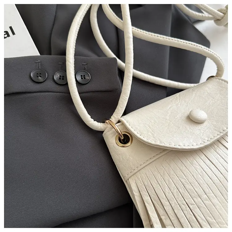 Tassel Crossbody Bag for Women, Brown Fringed Shoulder Crossbody — feature 50