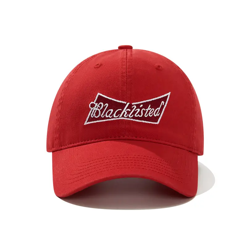 Red Baseball Cap with Embroidered Logo for Women & Men