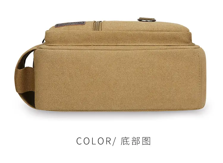 Men's Canvas Shoulder Bag with Water Cup Storage & Crossbody — feature 18