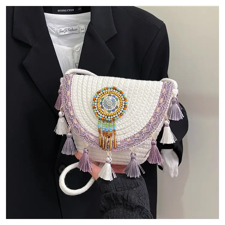 2025 Ethnic Straw Clutch Bag with Tassels — feature 19