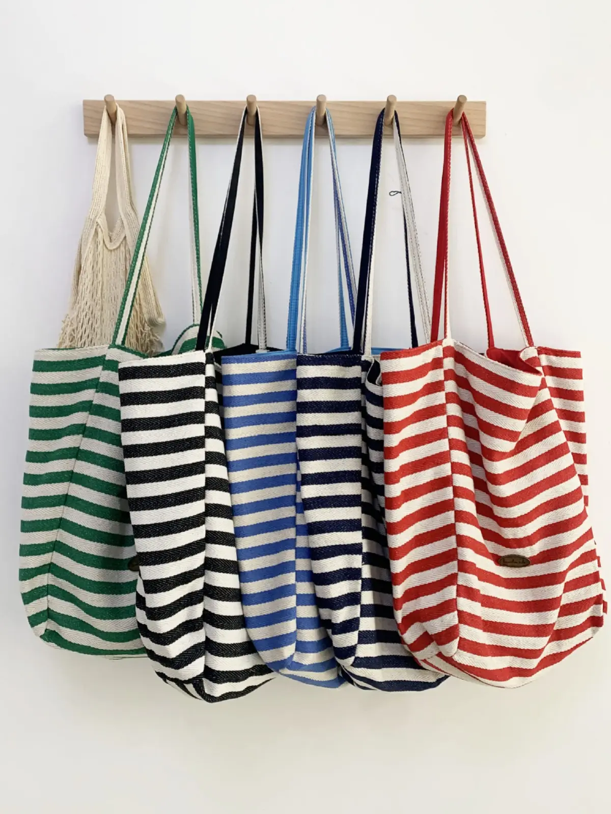 Striped Canvas Tote Bags 2024 New Korean Style - Image 6