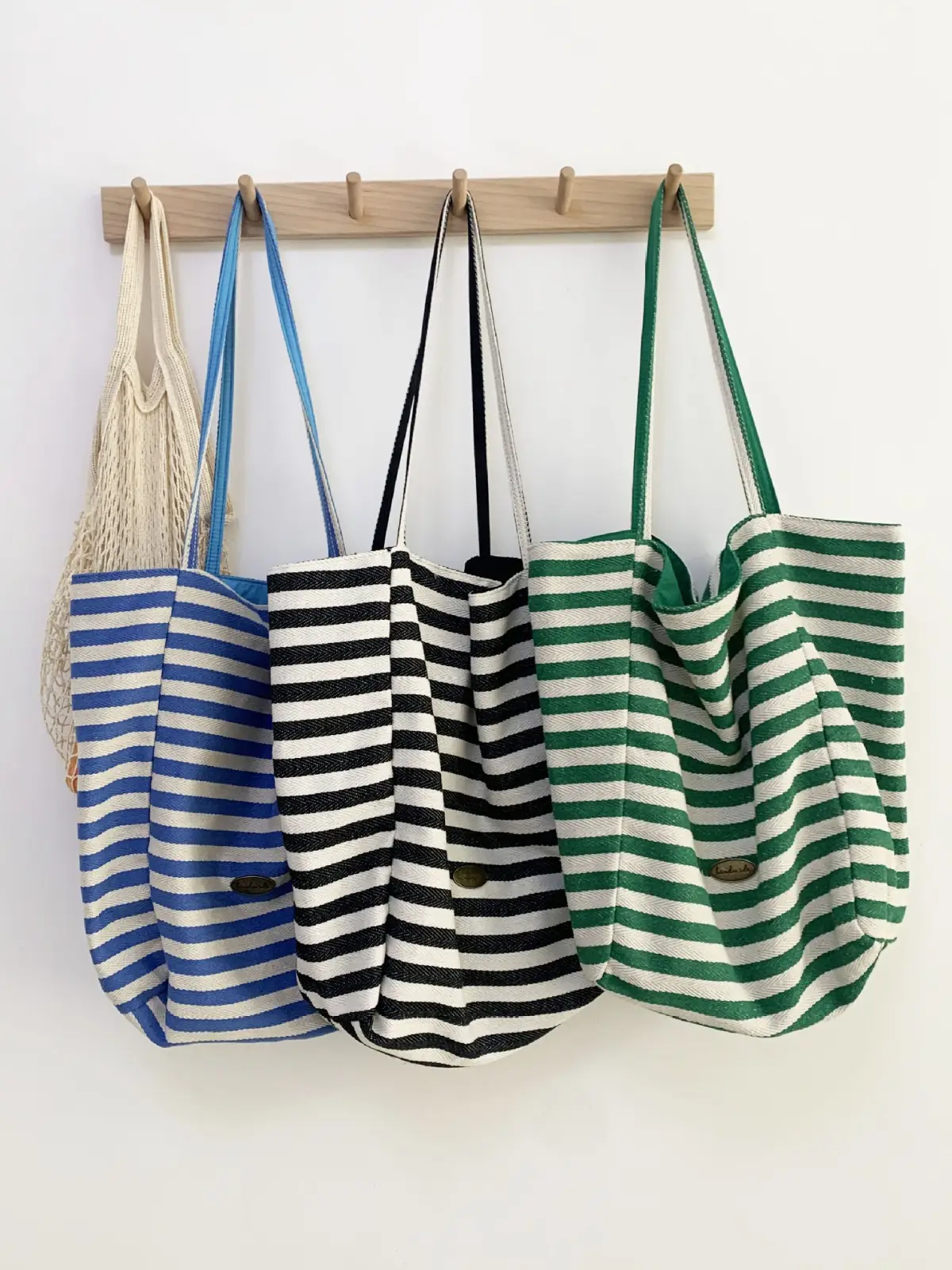 Striped Canvas Tote Bags 2024 New Korean Style - Image 10