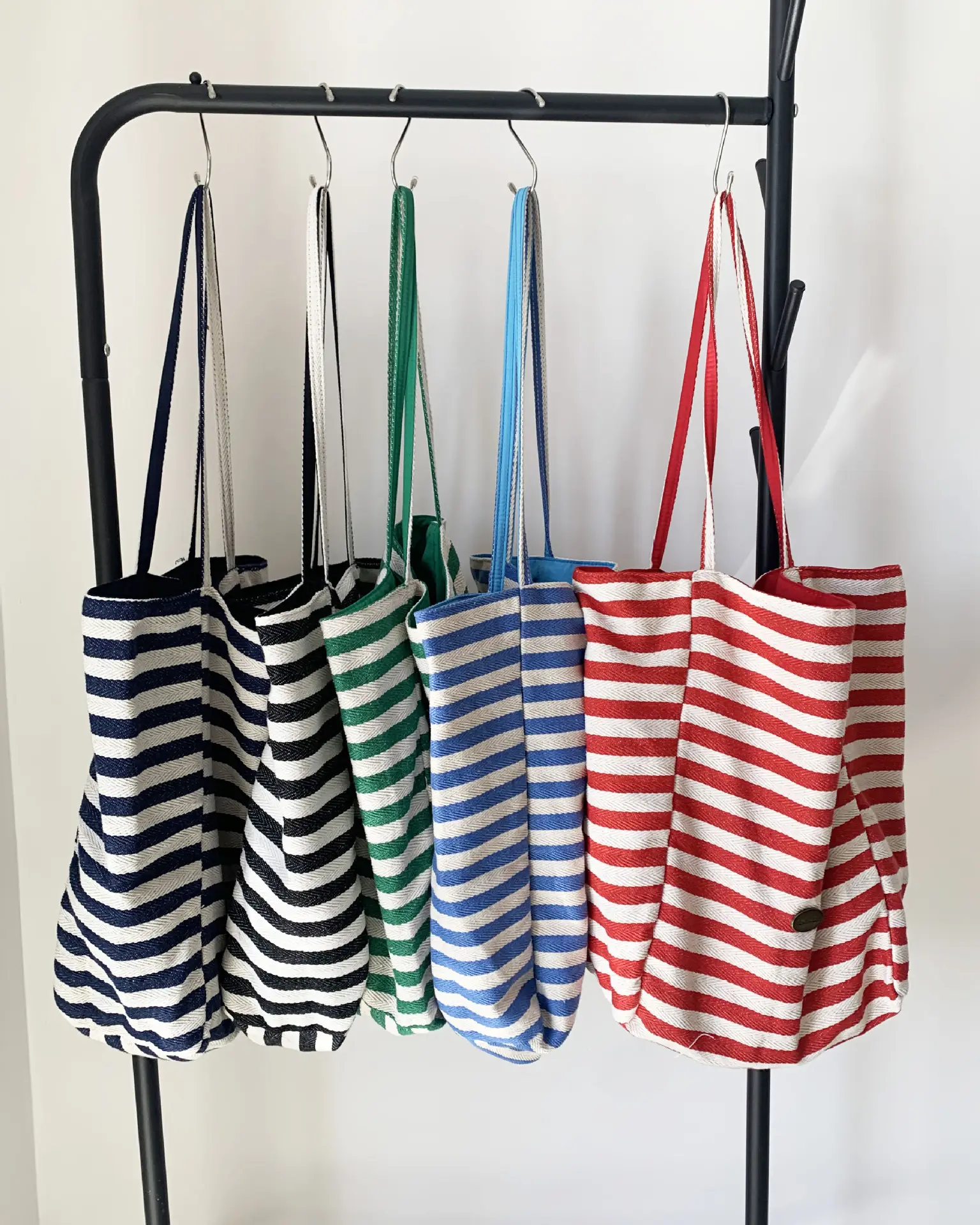 Striped Canvas Tote Bags 2024 New Korean Style — feature 4