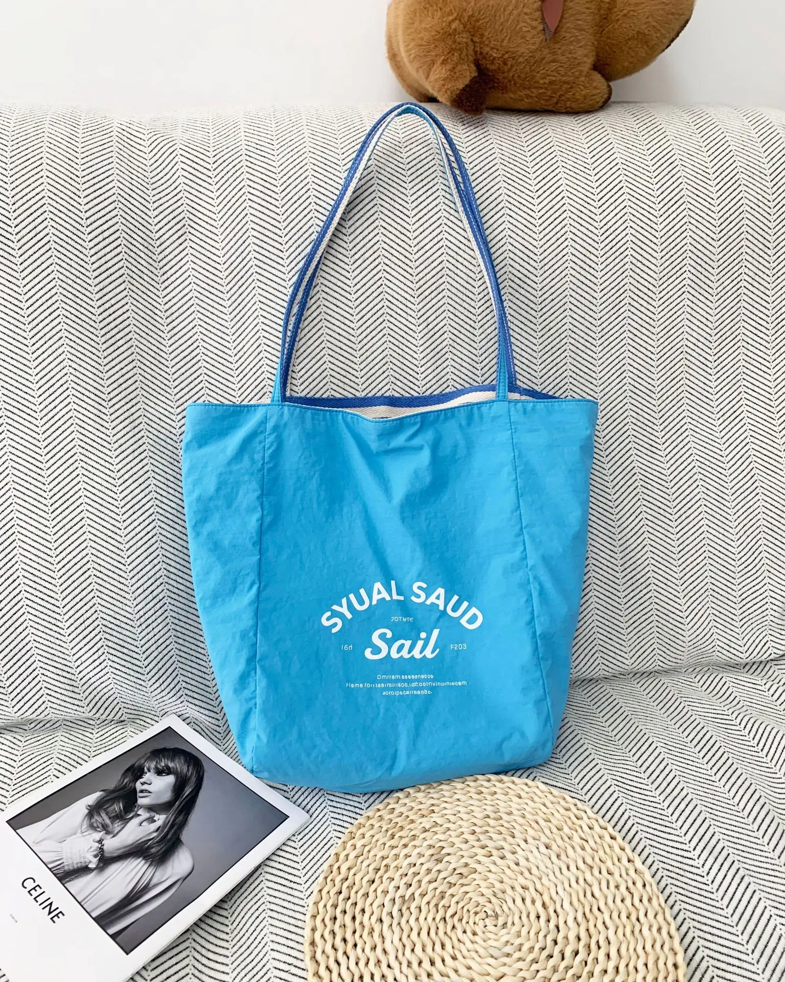 Striped Canvas Tote Bags 2024 New Korean Style — feature 7