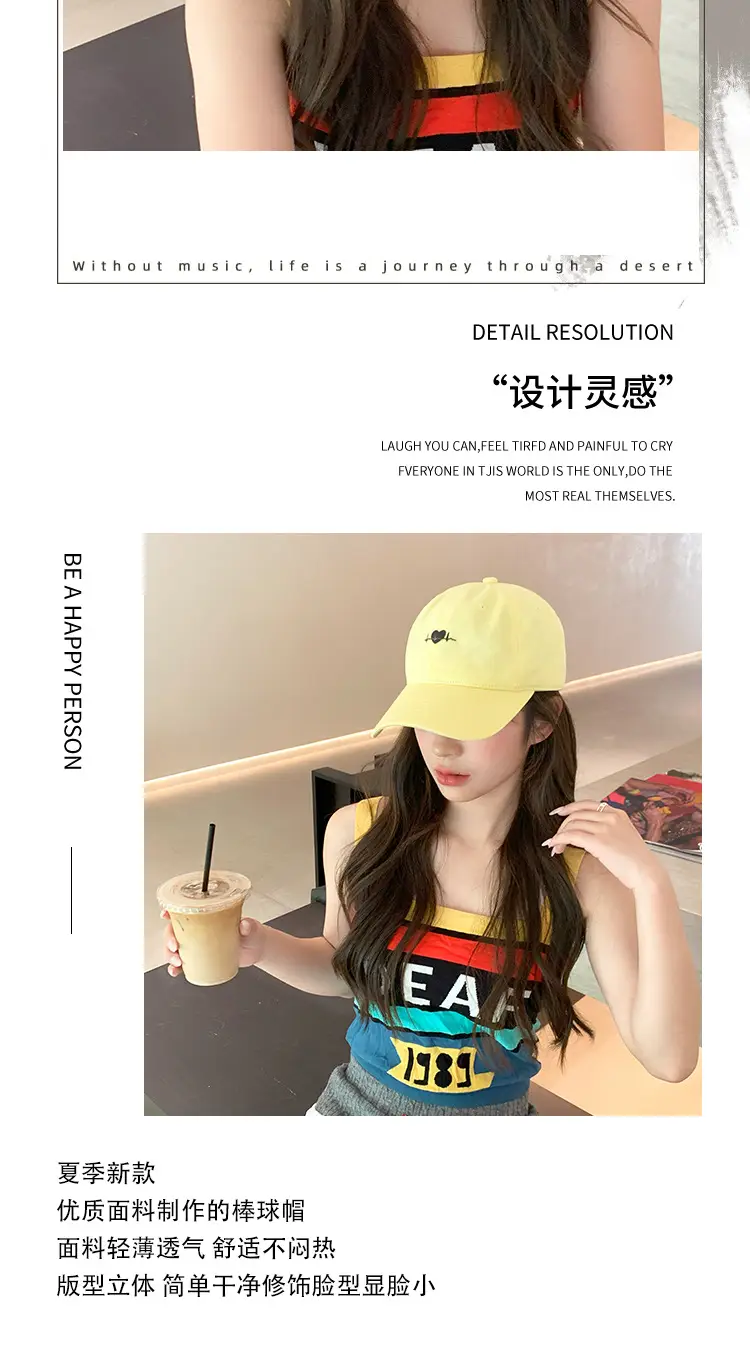 Pink Heart Stamped Baseball Cap for Women — feature 6