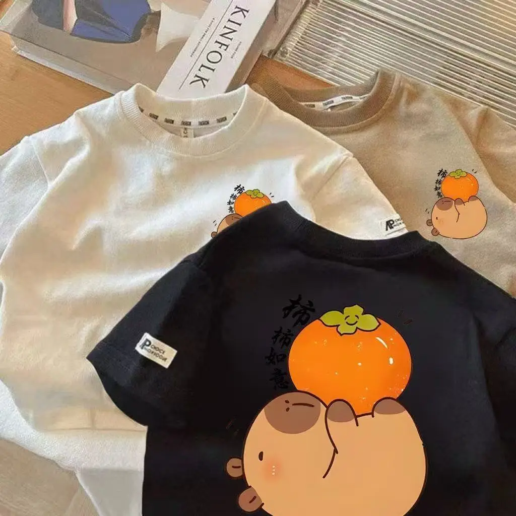 100% Cotton Cartoon T-Shirt for Girls Boys Summer Wear — feature 1