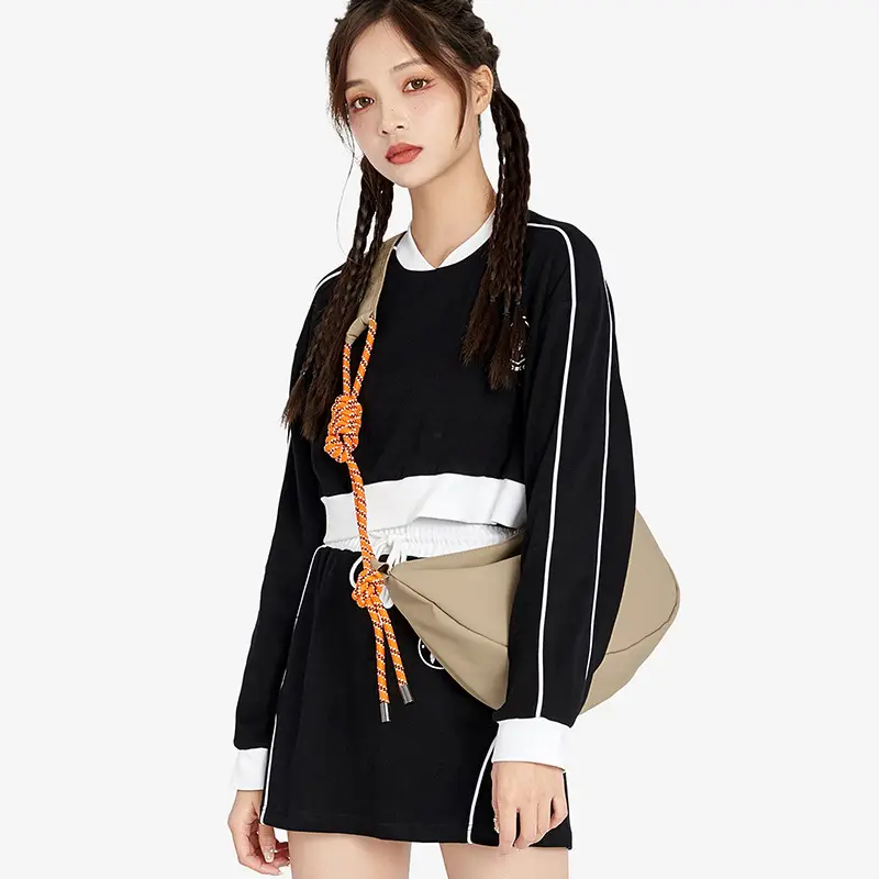 Men's Beige Crossbody Shoulder Bag with Tassel Strap