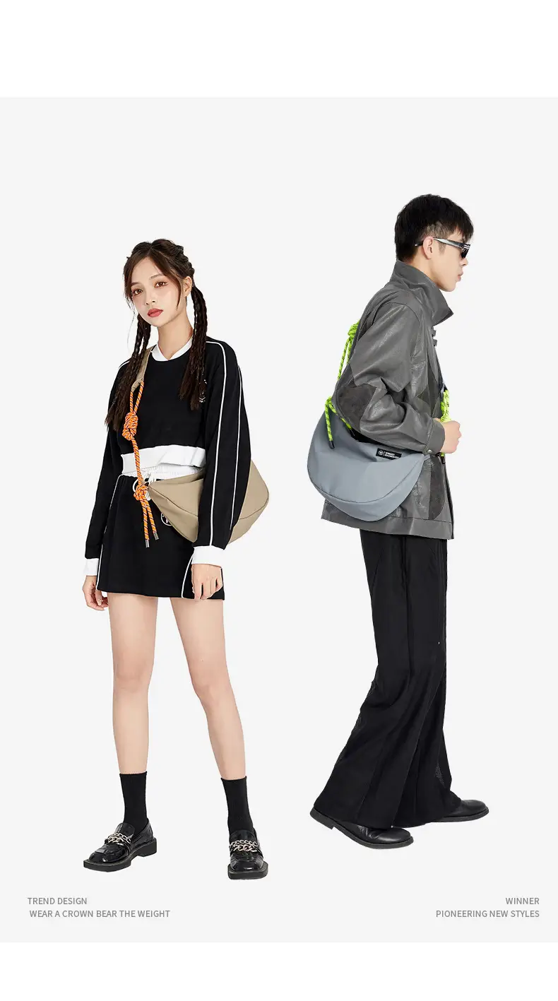 Men's Beige Crossbody Shoulder Bag with Tassel Strap — feature 9
