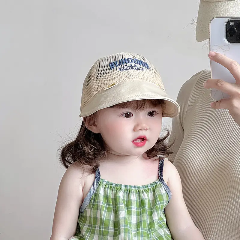 Baby Sun Hat Pink Mesh Infant Travel Large Brim - Image 5
