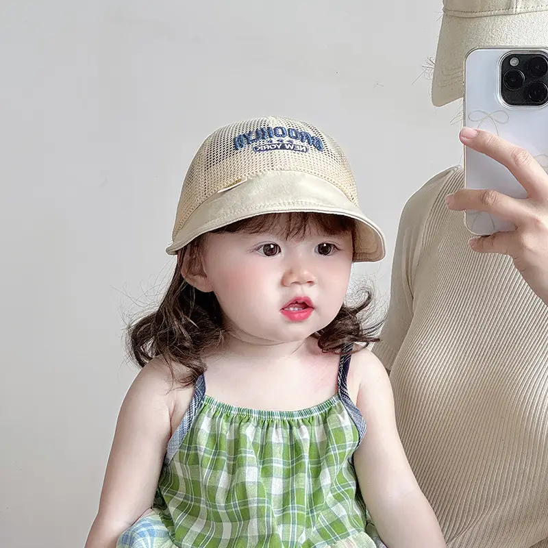 Baby Sun Hat Pink Mesh Infant Travel Large Brim — feature 2