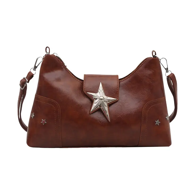 Women's Textured Star Shoulder Bag Casual Elegant Large Capacity - Image 10