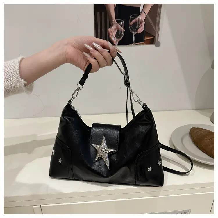 Women's Textured Star Shoulder Bag Casual Elegant Large Capacity — feature 18