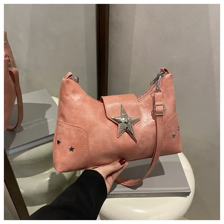Women's Textured Star Shoulder Bag Casual Elegant Large Capacity — feature 24
