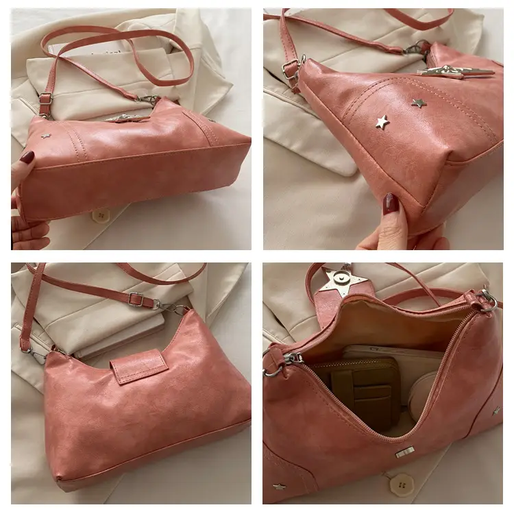 Women's Textured Star Shoulder Bag Casual Elegant Large Capacity — feature 9