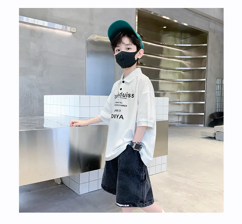 Boys White DIYA Print Polo T-Shirt Short Sleeve — feature 13