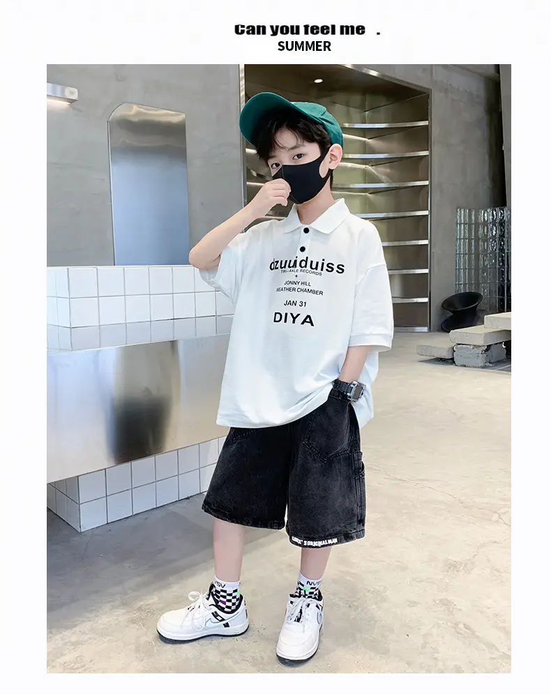 Boys White DIYA Print Polo T-Shirt Short Sleeve — feature 16