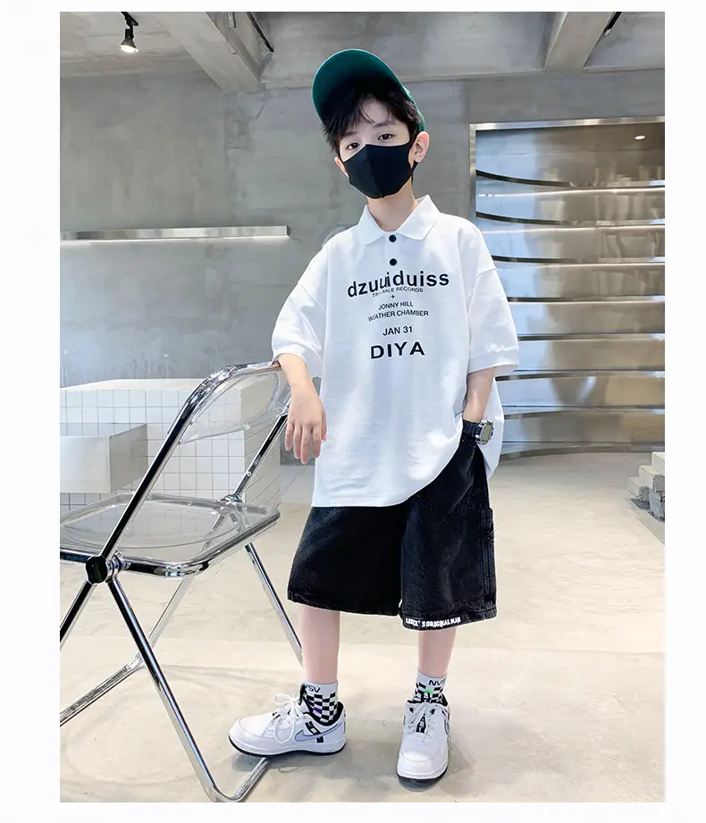 Boys White DIYA Print Polo T-Shirt Short Sleeve — feature 18